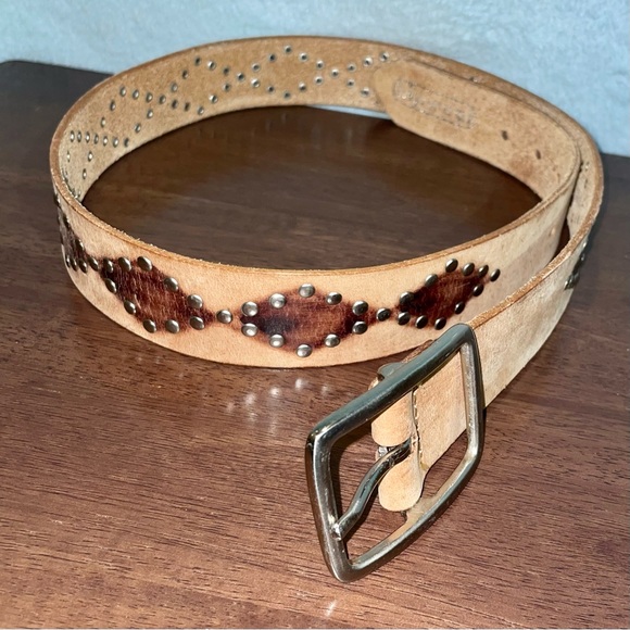 Hipwear Brown Leather Studded Belt Women’s Size L - Picture 1 of 4